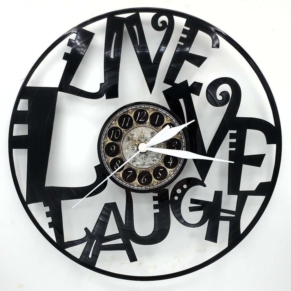 LIVE LOVE LAUGH vinyl record clock